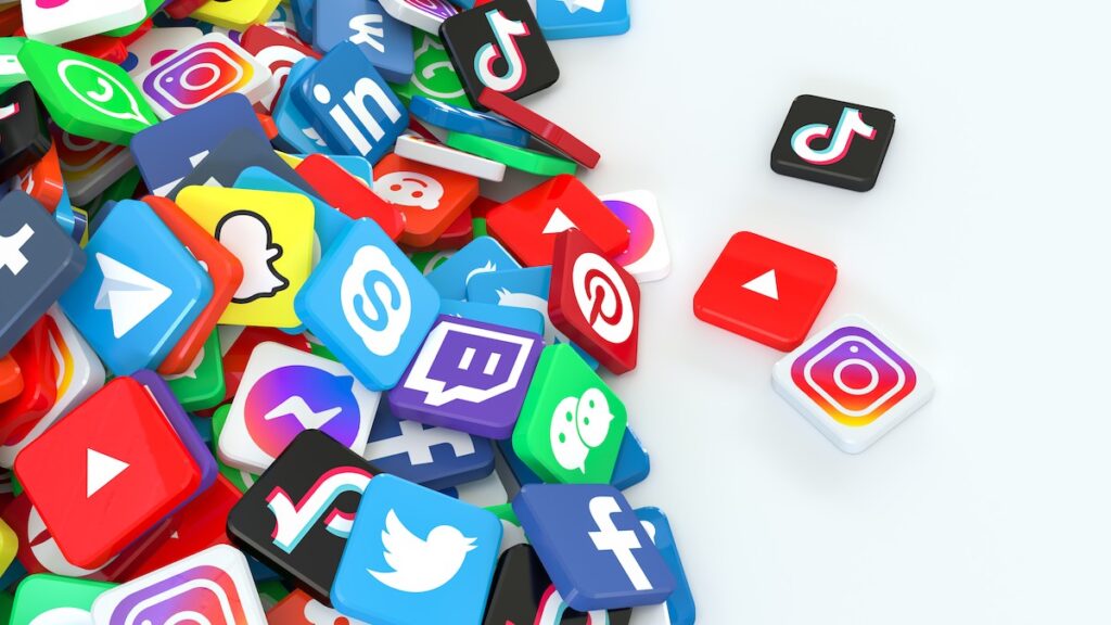 Image de réseaux sociaux comme Instagram, Tiktok ou Youtube